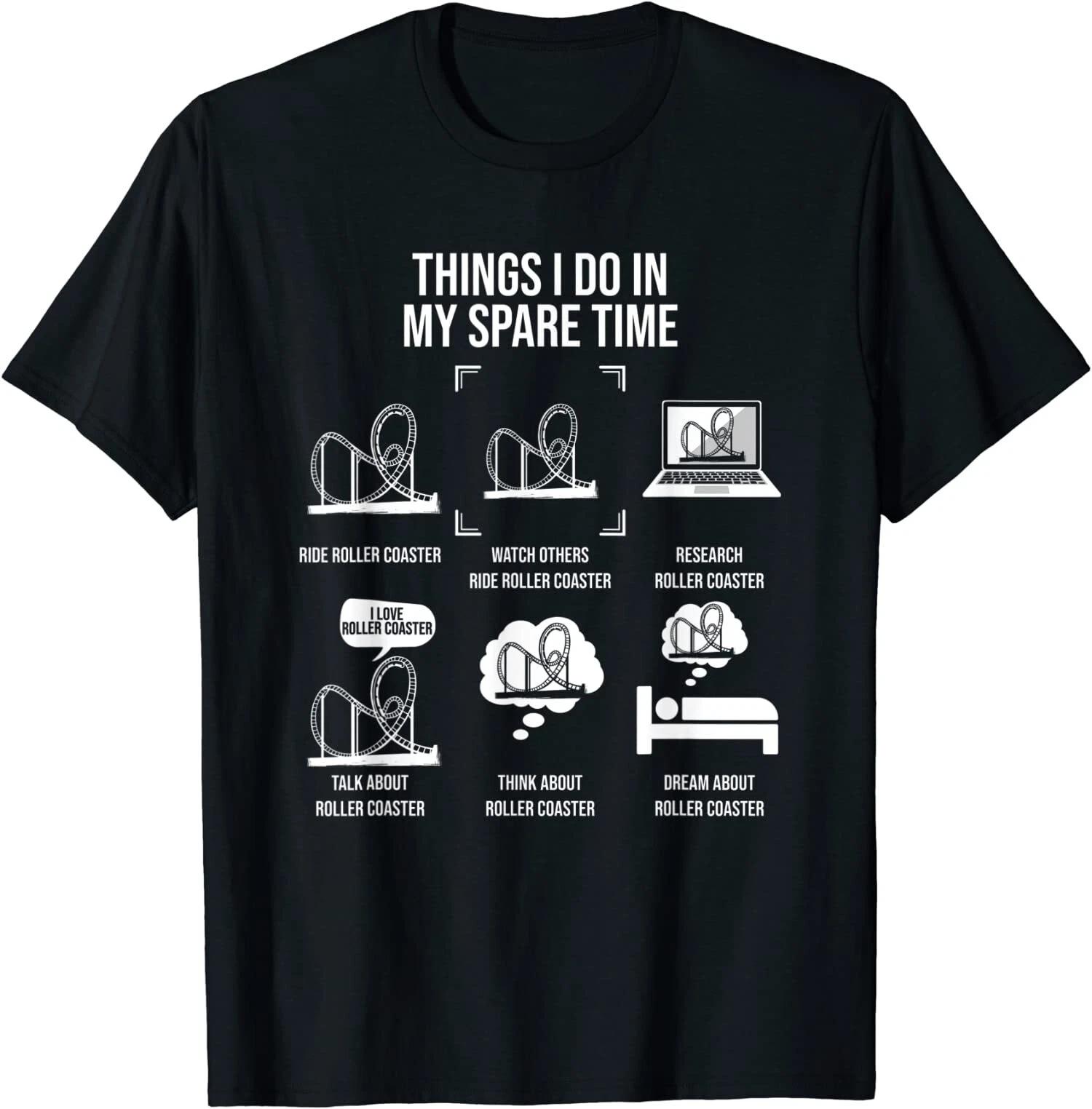 Funny Things I Do In My Spare Time, Rollercoaster Theme Park T-Shirt XS