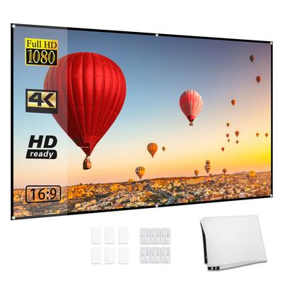 72 Inch Portable HD Projector Screen 16:9 Projection Screen Foldable Durable Wall Mounted for Outdoor Movies Home