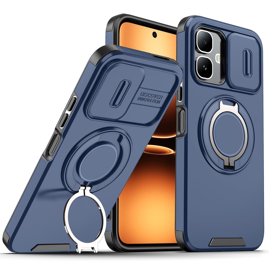 Чехол для Infinix Smart 10 4G Чехол-броня для Infinix Smart 20 Новый чехол-броня Чехол со шторкой для защиты объектива с магнитным кольцом-держателем