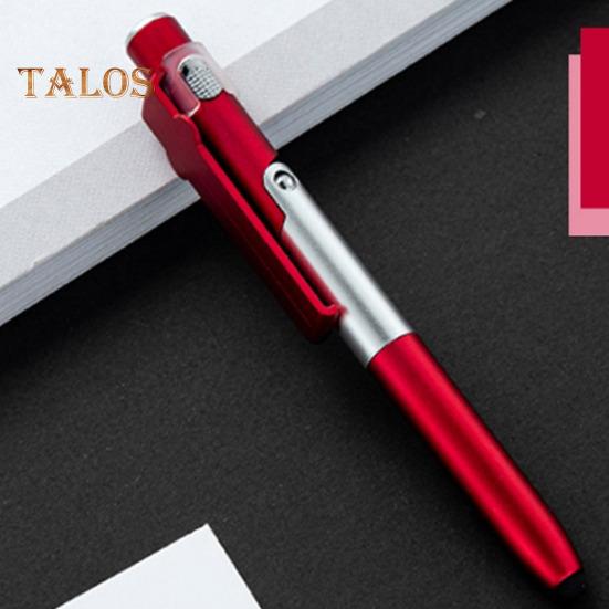 Penna a sfera 4 in 1 con stilo LED Supporto per telefono Scrittura fluida Penna a sfera ergonomica facile da impugnare
