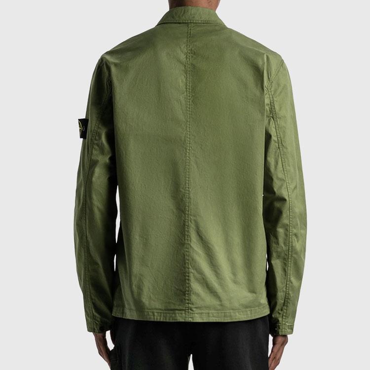 STONE ISLAND Supima Cotton Shirt Jacket 'Olive' Men's 761512619-V0058