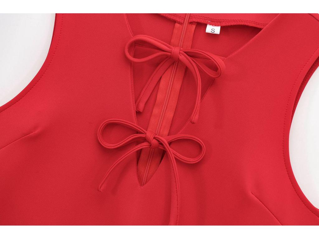 2024 Winter Women's European & American Slim Fit Bow Dress