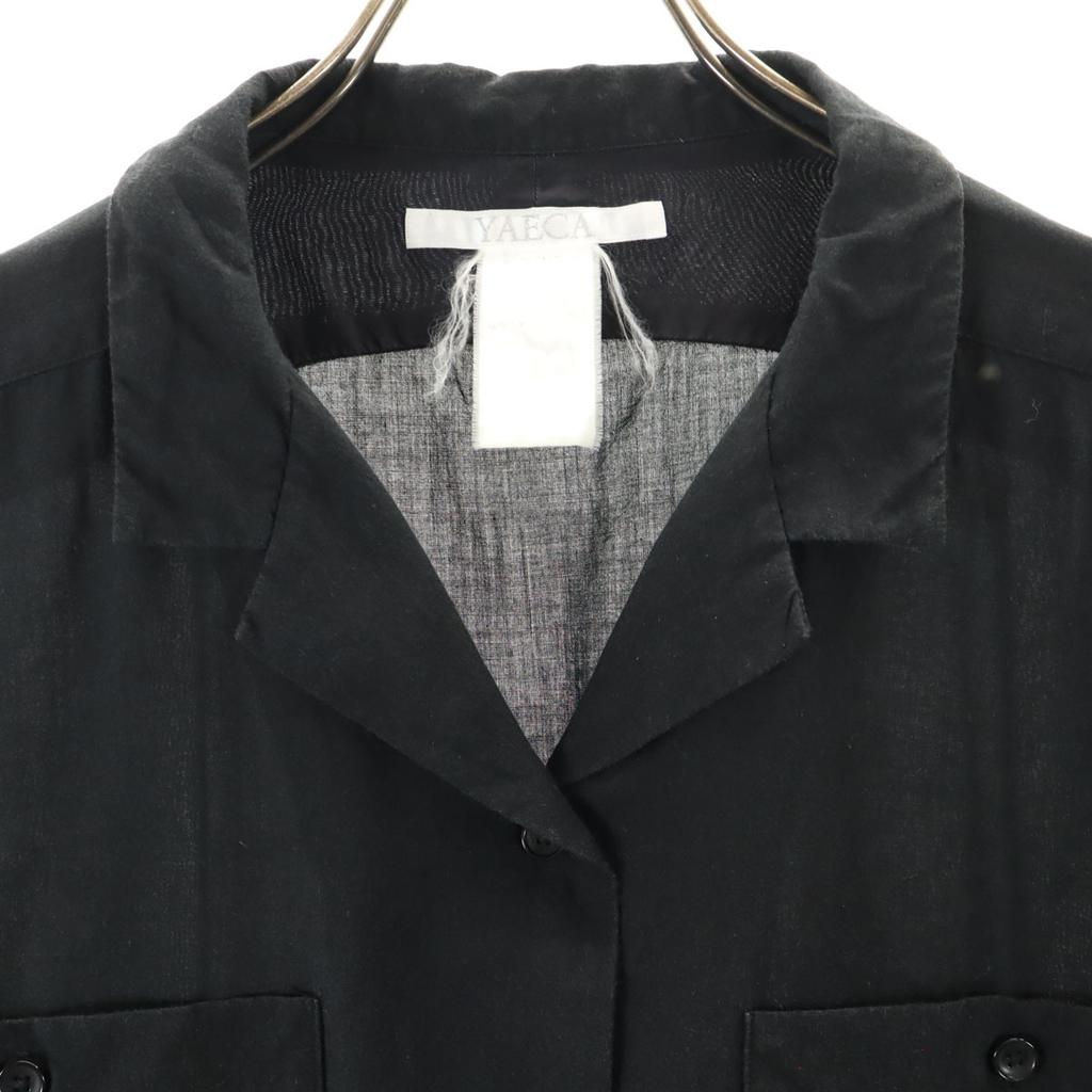 YAECA Košile s krátkým rukávem s otevřeným límcem černá Dámská Použitá