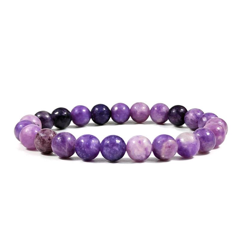 8mm Unisex Elastic Bracelet with Tiger Eye & Volcanic Stone