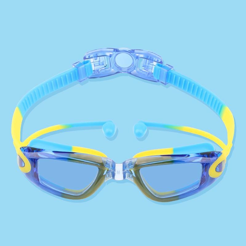 Swimming goggles for children, electroplated swimming goggles, myopia swimming goggles for boys and girls, anti-fog high-definition swimming goggles,
