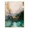 Poster di Lusso in Marmo con Foglia Oro Verde Dipinti Decorativi Estetici Tela Arte da Parete Immagini Soggiorno Camera da Letto Arredamento Interno