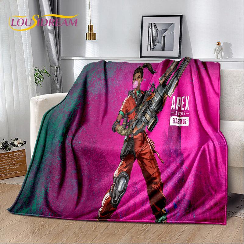 Coperta morbida in peluche, coperta in flanella, coperta da divano per soggiorno, camera da letto, letto, divano, copertura per picnic, stile cartone animato, per giocatori di Apex Legends