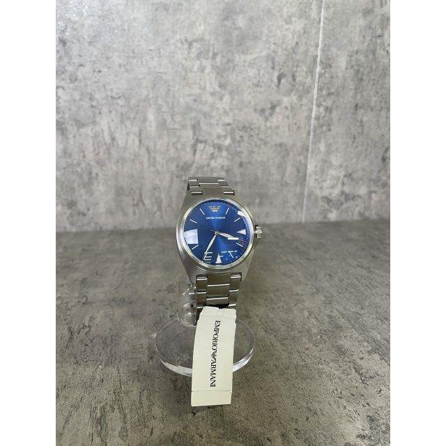 Used [Used] EMPORIO ARMANI watch Quartz analog 5ATM 3-hand silver navy 33963369