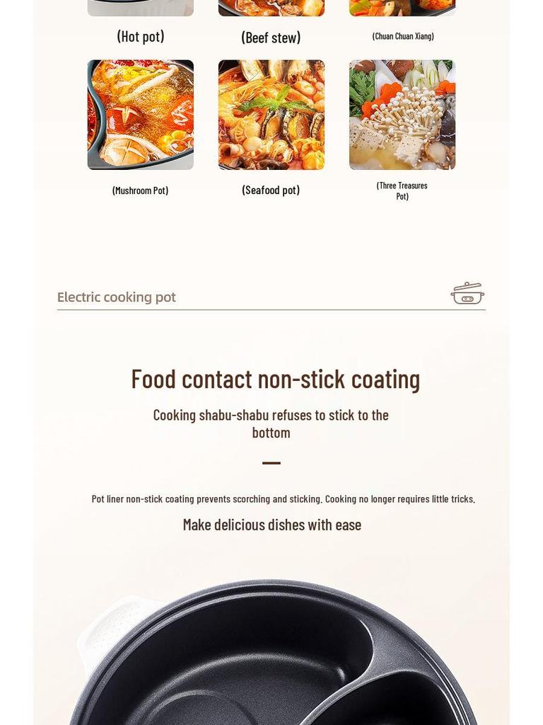McKen Bear 7L Dual-Speed Electric Cooker with Multifunctional Yin-Yang Hot Pot
