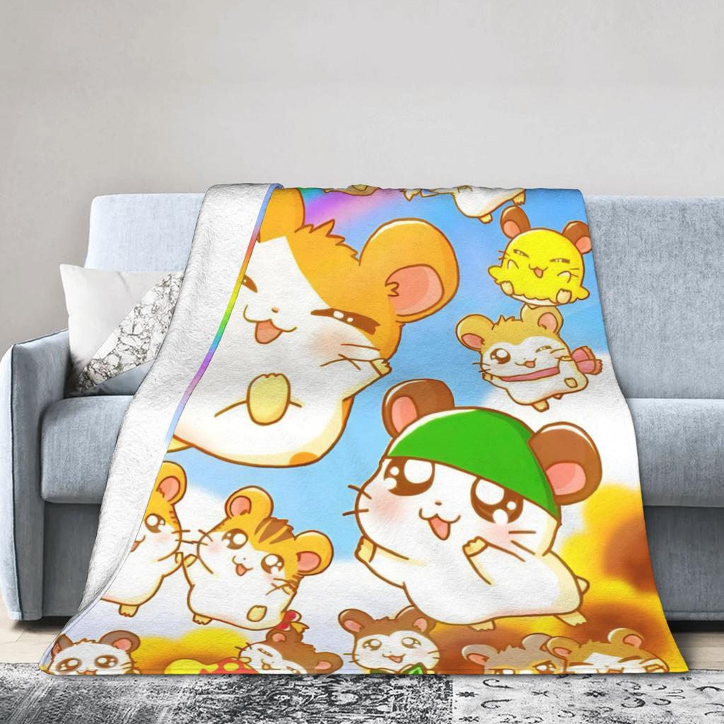 Cute Hamtaro  Warm Soft Blanket  Kids Adult Plush Throw Blanket Comfortable Couch Chair Flannel Bedspread Sofa Bed Cover