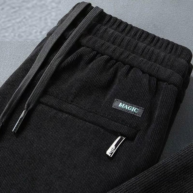 

Осенне-зимние мужские утолщенные прямые свободные теплые брюки с эластичным поясом повседневные брюки XXL