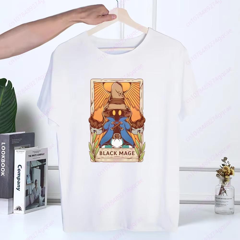 Final Fantasy Anime Shinra Schulmädchen T-Shirt Sommermode Herren T-Shirt Lässig Weiß Lustiger Cartoon-Druck Hip Hop Oberteile T-Shirt