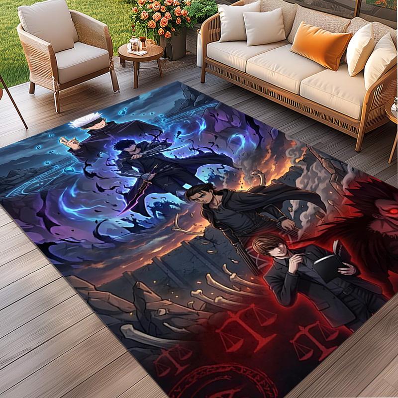 Jujutsu Kaisen Print Rug, Washable Floor Carpet, For Entryway Dorm Laundry Room Office Study, Home Decor Birthday Christmas Gift