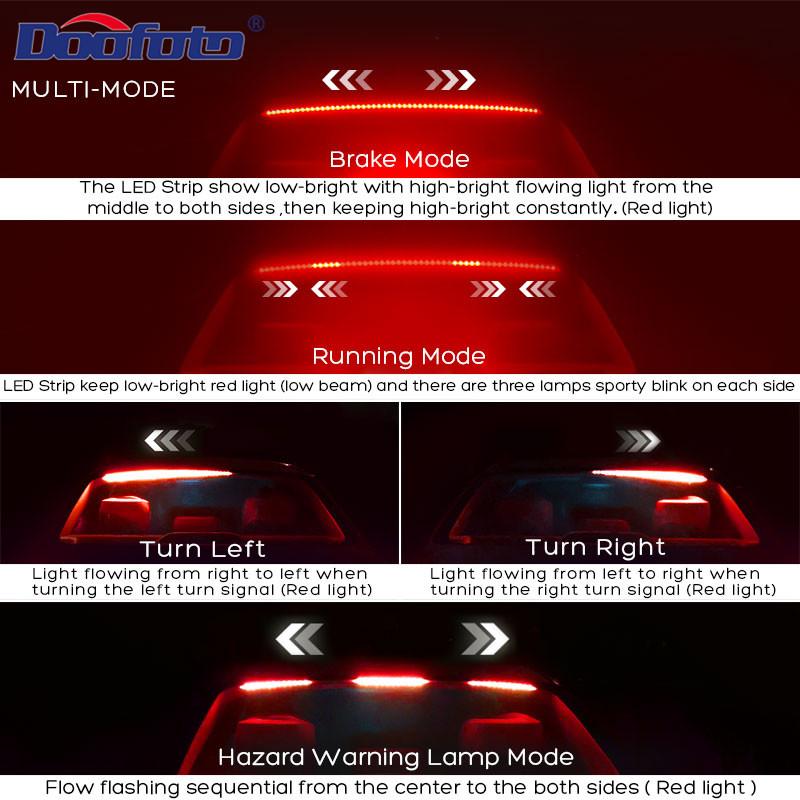 1pc 100cm Car Light Auto High Mount Brake Stop Lights Accessories Car Running Safety Warning Turn Signal LED Strips Lamps Waterproof