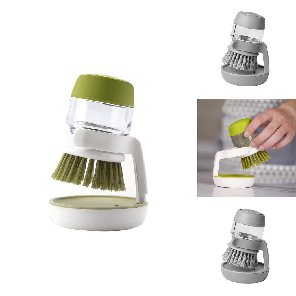 Haushalt Geschirr- und Topfbürste mit eingebautem Flüssigkeitsinjektor für faule Reinigung