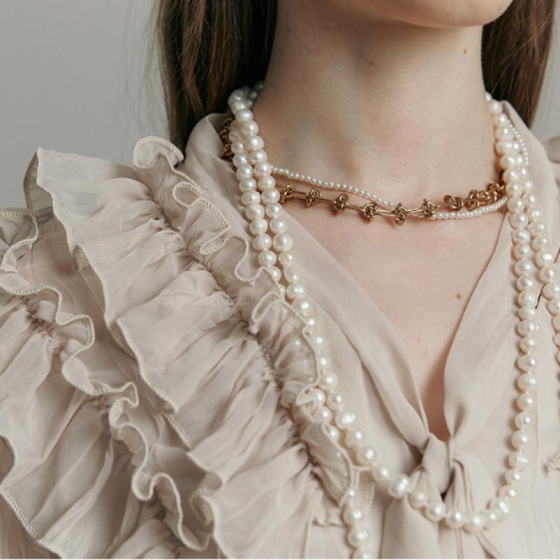 Maxza Ruffle Volume SleeVe V Neck Chiffon Blouse Zc10qb400on