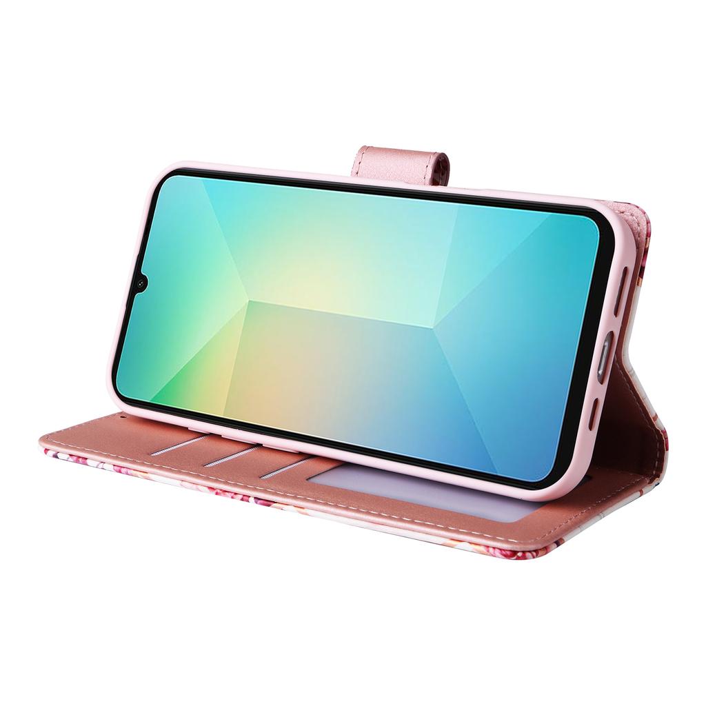 For Samsung Galaxy A06 4G Case Lacquered Marble Pattern Leather Phone Cover