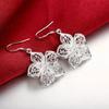 1Pair French Retro Rose Stud Earrings High-end Beauty Empty Flower Earrings Women's Earclips