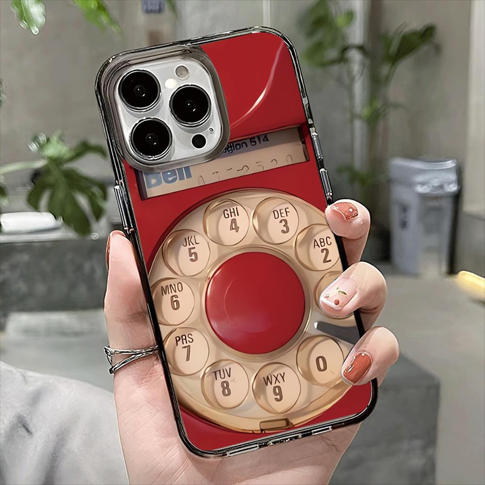 Retro Telephone Pattern Phone Case For iPhone 17 Air 16 14 15 Pro Plus 13 12 11 Pro Max Shockproof Silicone Soft Cover Fundas