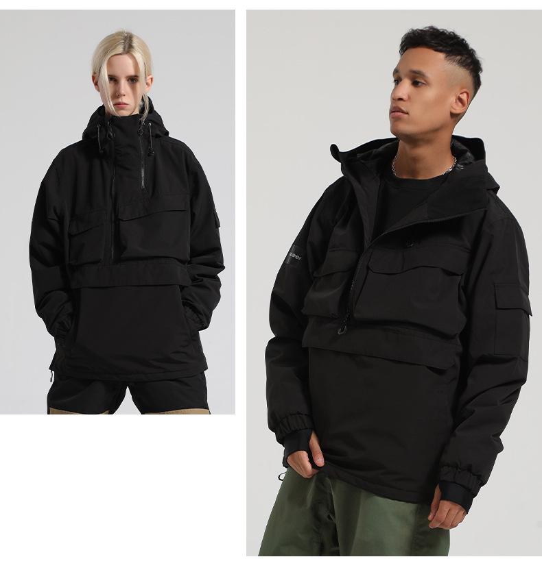 New American Style Waterproof Ski Suit: Warm Snowboard Jacket with Multi-Pocket Design for Men and Women