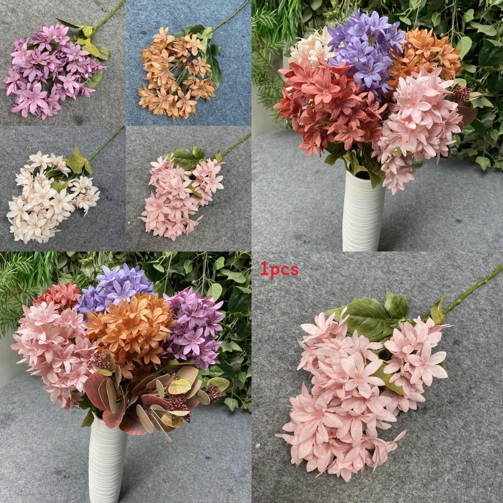 Artificial Silk Snow Orchid Bouquet For Home Decor Wedding Party Arrangement