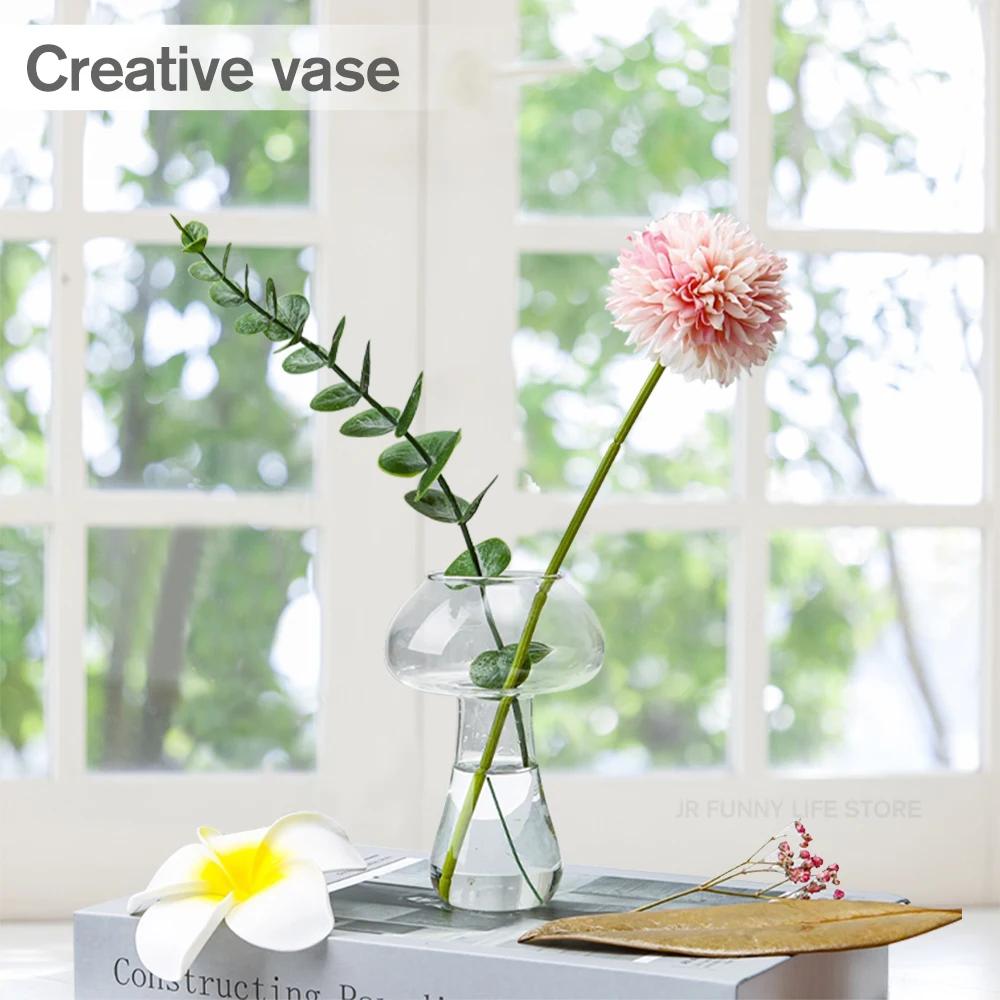 Houbová koktejlová sklenice s brčkem na nápoje, pivo, kreativní čiré sklenice na víno, kávové šálky, nádobí na pití, barový nástroj