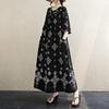Kurzarm Plus Size Baumwolle Vintage Blumenmuster Neu in Kleidern für Damen lässig locker langes Sommerkleid