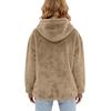 Women's Casual Color Hoodie - Loose Fit Plush Pullover Sweatshirt for Everyday Wear