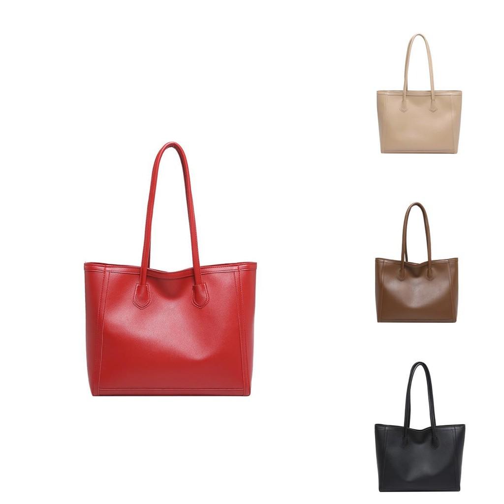 Elegant And Spacious Pu Tote Bag For Women Versatile Stylish Shoulder Bag In Four Colors