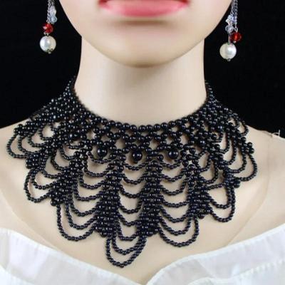Damen Mode Kleidung Accessoires Kette Imitation Perlen Halskette Süß Gewebt Hochzeit Schmuck Liebhaber Choker Halsketten Geschenke