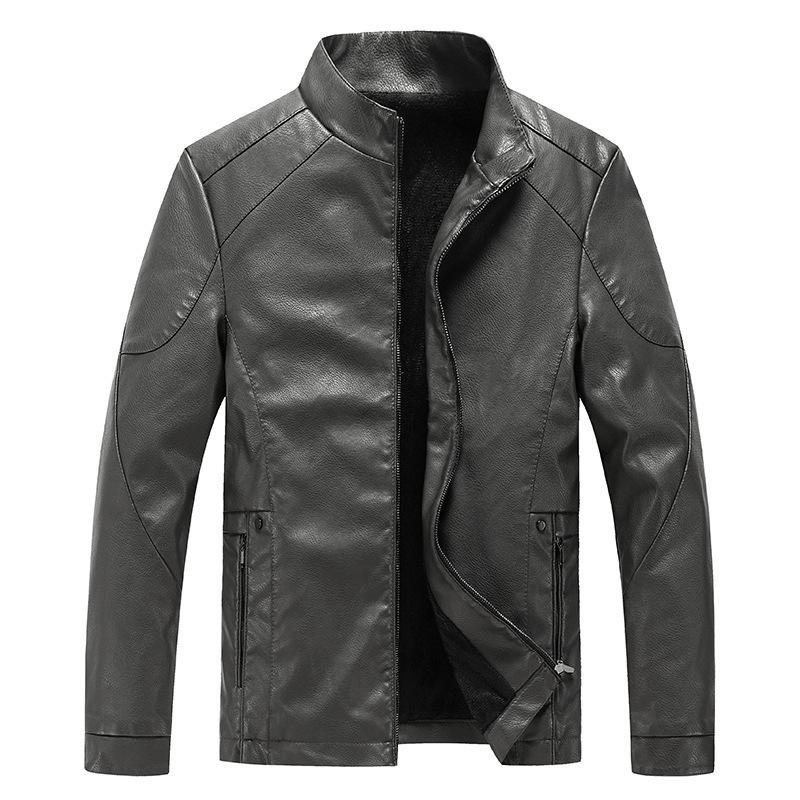 Spring and Autumn New Men's Leather Jacket Men's Slim-fit Locomotive Men's Leather Jacket