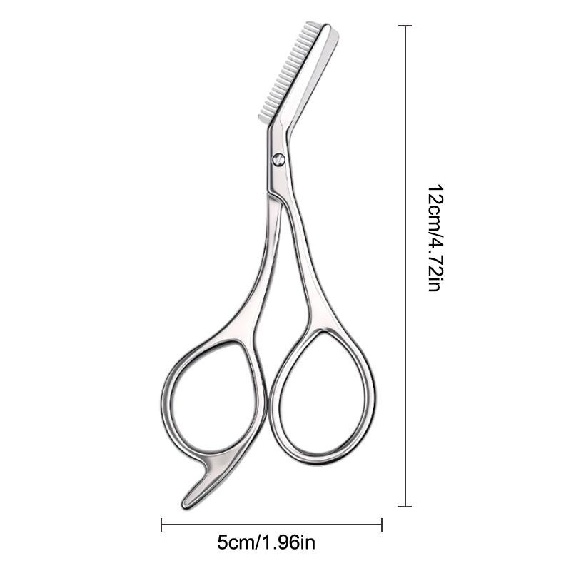 2-in-1 Augenbrauen-Trimschere mit Kämmen Professioneller Augenbrauentrimmer Edelstahl Hochwertige Schere Beauty-Werkzeuge
