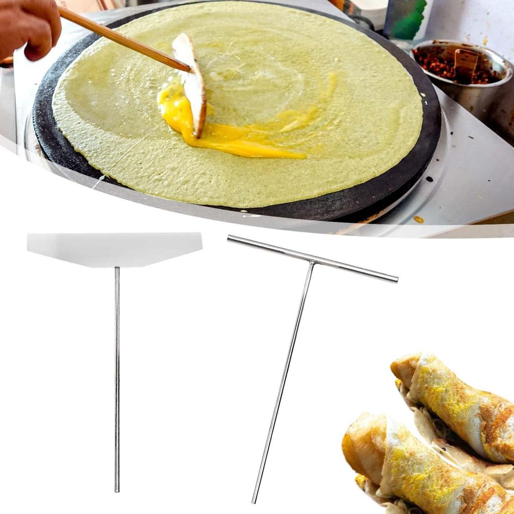 Crepe Spreader and Spatula Kit, Portable Pancake Cooking Tool Utensil Batter Spreader for Kitchen, Dining Room, Camping Snack
