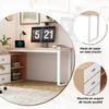 Simple Desk, Office Desk, Three Drawers, Two Open Storage Compartments, Solid Steel Tube, Wide and Thick Tabletop, Stable Load Capacity, Natural