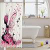Pink Fairy Shower Curtain Magical Butterfly Art Romantic Bathroom Decor Linen180X230