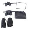 Truck Exterior Mirror Pair with Clamps On Strap Mount, Extended Support Arms, Wide View Mirror Heads for Reversing and Lane Changes