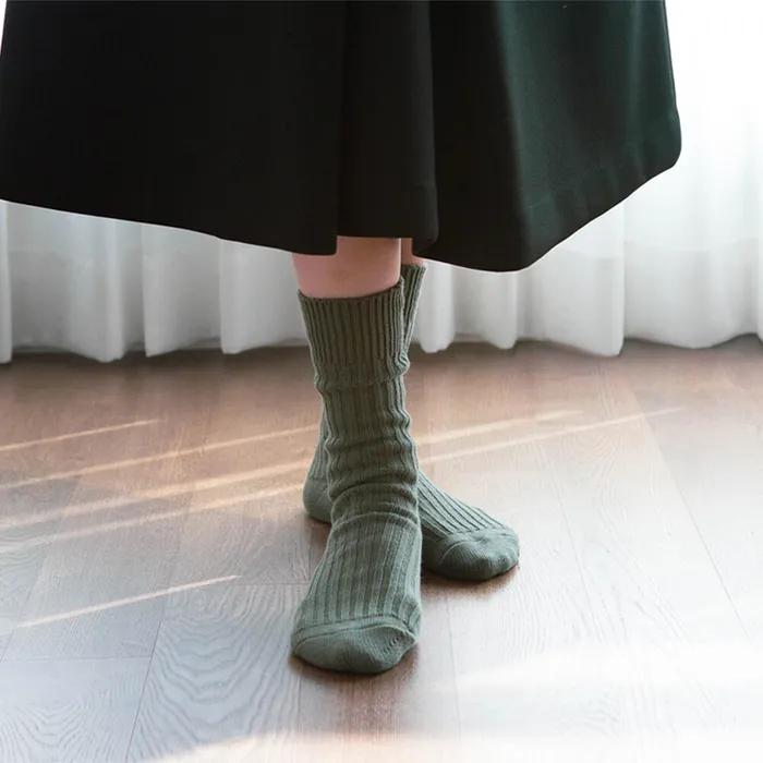 [Free Laundry Bag] Unisex Loose Fit Knit Rib Socks rssw087