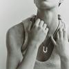 U-Shape Horseshoe Pendant Necklace for Women Black Rope Statement Necklaces Simple Choker Party Jewelry for Girls Women