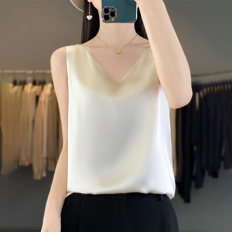 Women S Slim Fit V Neck Short Length Wide Strap Camisole Top
