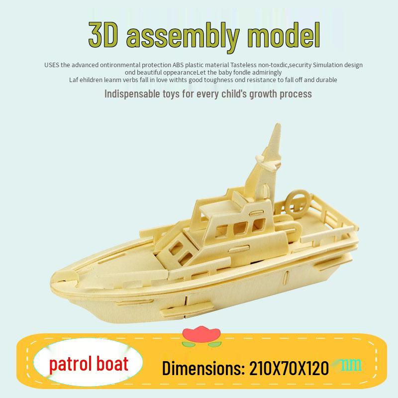 3D Wooden Model Airplane Puzzle - Children s Educational DIY Craft Toy.