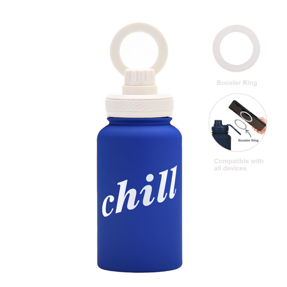 650Ml Large Mouth Thermos Cup Stainless Steel Sports Water Cup Mobile Phone Magnetic Suction Bracket With Printed Water Cup