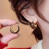 Retro Hong Kong Style Earrings Women's Light Luxury High-end Sense Niche Autumn and Winter Earrings Earrings
