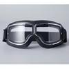 Vintage Pilot Motorcycle Goggles UV400 Windproof Scratch Resistant PC Lens with Leather Trim for Open Face Helmet