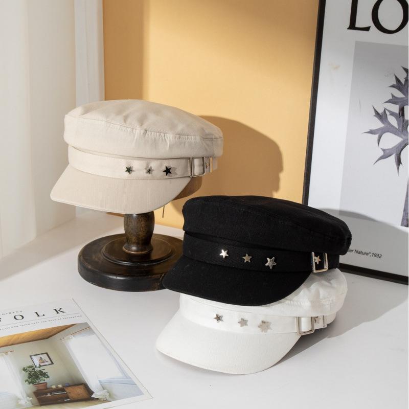 Peaked Cap Women's New Beret Star Navy Hat Sunshade Face Small Breathable Painter Hat