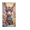 Easter Cartoon Calf Floral Door Banner - Spring Party Decoration