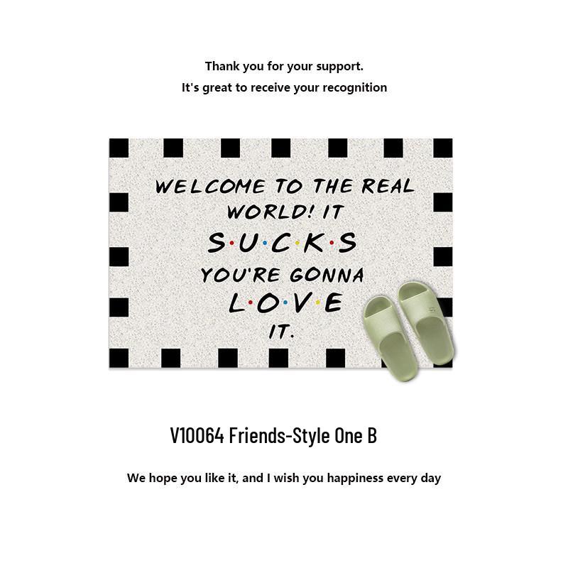 Friends TV Show Large Entrance Mat: Silk Loop, Dirt-Resistant, Wash-Free, Non-Slip, Cuttable