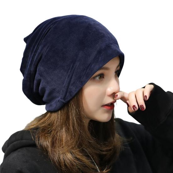 Căciulă Beanie pentru Femei Elastică Moale Culoare Solidă Largă Lăsată Păstrează Cald Fără Bor Pluș Femei Căciulă de Iarnă Accesorii de Modă