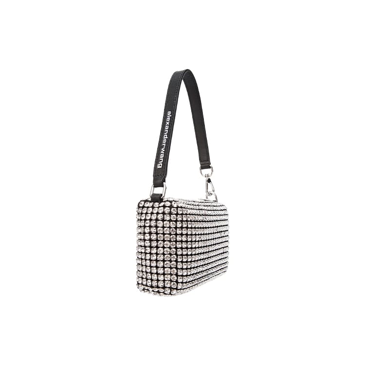 Alexander Wang Rhinestone Clutch Underarm One Shoulder Handbag Mini Women's White Zircon 20C220P265