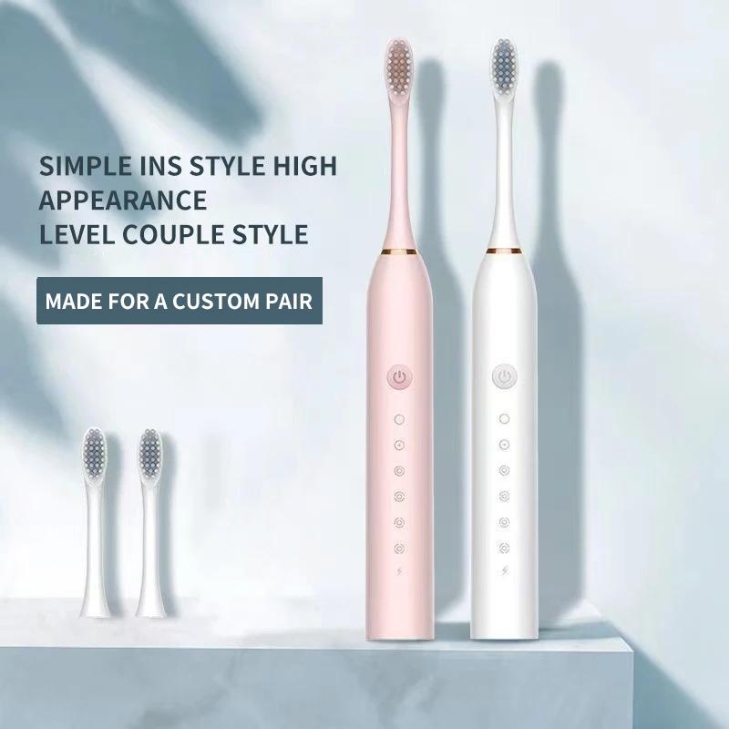 Escova de Dentes Ultrassônica Elétrica Seis Modos de Velocidade Casa Cabelo Macio Carregamento USB Impermeável Limpador de Dentes para Adultos