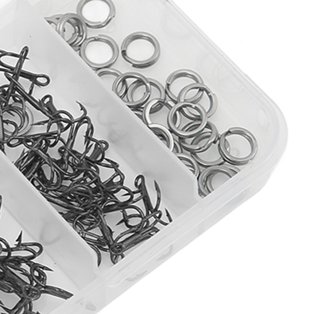 

100PCS Strong Sharp Treble Fishing Hooks High Carbon Steel Fishing Hooks Kit Freshwater Fishing чёрный